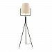 D3367 - Elk Home - Cromwell - One Light Floor Lamp Black/Brass Finish with Off-White White Faux Silk Fabric Shade - Cromwell