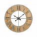 3205-002 - Elk Home - Foxhollow - 35.43 Inch Wall Clock Natural Oak Stain/Raw Steel Finish - Foxhollow