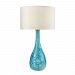 D2691 - Elk Home - Mediterranean - One Light Table Lamp Seafoam Green Finish with White Faux Silk Shade - Mediterranean
