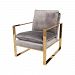 1204-077 - Elk Home - Old - 33 Inch Armchair Grey Velvet/Gold Plated Stainless Steel Finish - Old