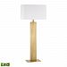 D3115-LED - Elk Home - Summit Drive - 39 Inch 9W 2 LED Buffet Lamp Antique Brass Finish with Pure White Faux Silk Shade - Summit Drive