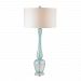 D2662 - Elk Home - Swirl Glass - One Light Table Lamp Light Blue Swirl Finish with White Faux Silk Shade - Swirl Glass