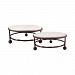 619373 - Elk Home - Park - 17 Inch Round Servers (Set of 2) Montana Rustic/White Marble Finish - Park