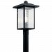 49927BKT - Kichler-Lighting-Canada - Capanna - One Light Outdoor Post Lantern Textured Black Finish with Clear Water Glass - Capanna