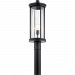 59025BK - Kichler-Lighting-Canada - Barras - One Light Outdoor Post Lantern Black Finish with Clear Ribbed Glass - Barras