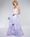 Trixxi Juniors' Embellished-Strap Tie-Dyed Gown
