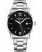 Stuhrling Original Men's Silver Case and Bracelet, Black Dial Watch