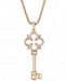 Clover Key Pendant Necklace in 14k Gold, 18" + 2" extender