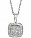 Diamond Framed Cluster Adjustable Pendant Necklace (1/3 ct. t. w. ) in 14k White Gold