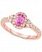 Pink Sapphire (5/8 ct. t. w. ) & Diamond (1/3 ct. t. w. ) Ring in 14k Rose Gold