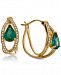 Emerald (1-3/8 ct. t. w. ) & Diamond (1/4 ct. t. w. ) Hoop Earrings in 14k Gold