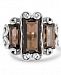 Carolyn Pollack Triple Brown Quartz (7 ct. t. w. ) Faceted Rectangle Ring in Sterling Silver