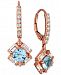 Le Vian Baguette Frenzy Multi-Gemstone (1-9/10 ct. t. w. ) & Diamond (1/3 ct. t. w. ) Drop Earrings in 14k Rose Gold