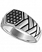 Esquire Men's Jewelry Diamond Brick Pattern Ring (1/2 ct. t. w. ) in Sterling Silver, Created for Macy's