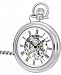 Stuhrling Original Stainless Steel Gold Tone Pocket Watch on Gold Tone Chain, White Dial, With Black Accents