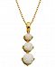 18K Gold over Sterling Silver with Lab Created Opal 3-Stone Pendant with 18" Chain