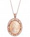 Cornelian Shell and Agate Madonna Cameo 18" Pendant Necklace in 14k Rose Gold