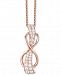 Le Vian White Diamond Infinity 18" Pendant Necklace (1/3 ct. t. w. ) in 14k Rose Gold