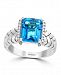 Effy Blue Topaz (4 ct. t. w. ) and Diamond (1/10 ct. t. w. ) Ring in Sterling Silver