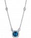 Blue Topaz (1 ct. t. w. ) & White Topaz (1/3 ct. t. w. ) 18" Pendant Necklace in Sterling Silver