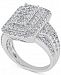 Diamond Step Cluster Engagement Ring (2 ct. t. w. ) in 14k White Gold