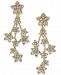 Inc Silver-Tone Crystal Flower Cluster Linear Drop Earrings, Created for Macy's