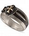 Esquire Men's Jewelry Sword & Shield Ring in Sterling Silver & 14k Gold, Created for Macy's