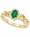 Emerald (3/8 ct. t. w. ) and Diamond (1/8 ct. t. w. ) Ring in 14k Yellow Gold (Also available in Ruby)