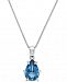 Blue Topaz 18" Pendant Necklace (3-1/2 ct. t. w. ) in Sterling Silver