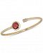 Garnet (2 ct. t. w. ) and Diamond (1/5 ct. t. w. ) Bangle Bracelet in 14k Gold over Sterling Silver