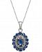Sapphire (2-1/8 ct. t. w. ) & Diamond (1/6 ct. t. w. ) 18" Pendant Necklace in 14k White Gold