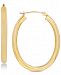 Polished Oval Hoop Earrings in 14k Gold or White Gold