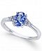 Tanzanite (3/4 ct. t. w. ) and Diamond Accent Ring in 14k White Gold (Also Available in 14K Rose Gold)