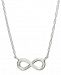 Unwritten Mini Infinity Pendant Necklace in Sterling Silver