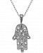 Diamond Hamsa Hand 18" Pendant Necklace (1/10 ct. t. w. ) in Sterling Silver