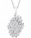 Wrapped in Love Diamond (1 ct. t. w. ) Starburst Pendant Necklace in 14k White Gold, 16" + 4" extender, Created for Macy's