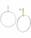 Argento Vivo Two-Tone Drop Hoop Earrings in Sterling Silver & Gold-Plate