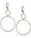 Double Circle Textured Drop Earrings in 14k Gold