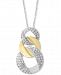 Effy Diamond 18" Pendant Necklace (1/4 ct. t. w. ) in 14k White Gold & 14k Gold