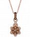 Le Vian Chocolatier Diamond Flower 18" Pendant Necklace (1/2 ct. t. w. ) in 14k Rose Gold