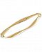 Wavy Hinged Bangle Bracelet in 10k Gold