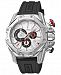 Roberto Cavalli By Franck Muller Men's Swiss Chronograph White Dial Black Rubber Strap Watch, 44mm