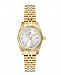 Jacques Du Manoir Ladies' Goldtone Stainless Steel Bracelet with Goldtone Case and Mother of Pearl Dial and Diamond Markers, 26mm