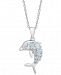 Blue Topaz Dolphin 18" Pendant Necklace (5/8 ct. t. w. ) in Sterling Silver