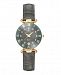 Jacques Du Manoir Ladies' Grey Genuine Leather Strap with Goldtone Case and Grey Dial with Diamond Markers, 26mm