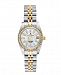 Jacques Du Manoir Ladies' Two Tone Silver or Gold Yellow Stainless Steel Bracelet with Twotone Case and Mother of Pearl Dial and Diamond Markers and Bezel, 26mm