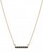 Elsie May Black Diamond Accent Dash Pendant Necklace in 14k Gold, 15" + 1" Extender