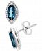Effy Blue Topaz (9/10 ct. t. w. ) & Diamond (1/10 ct. t. w. ) Stud Earrings in 14k White Gold