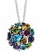Effy Multi-Gemstone Cluster Ball 18" Pendant Necklace (6-1/4 ct. t. w. ) in Sterling Silver & 18k Gold
