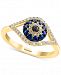Effy Sapphire (1/4 ct. t. w. ) & Diamond (1/6 ct. t. w. ) Evil Eye Ring in 14k Gold